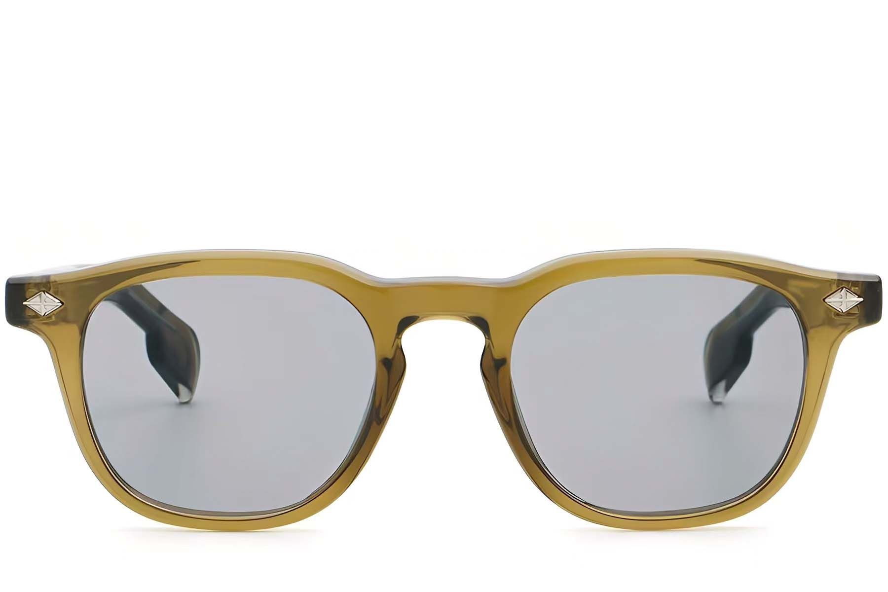 Rectangular Green Plastic Sunglasses #BS2503-0473