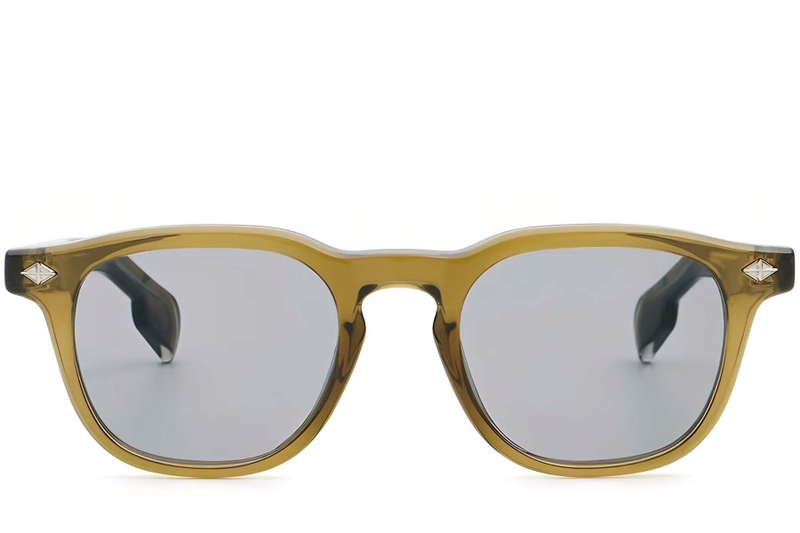 Rechthoekige groene plastic zonnebril #BS2503-0473