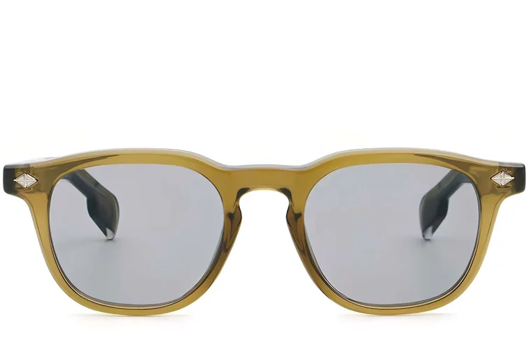 Lunettes de soleil rectangulaires en plastique vert #BS2503-0473