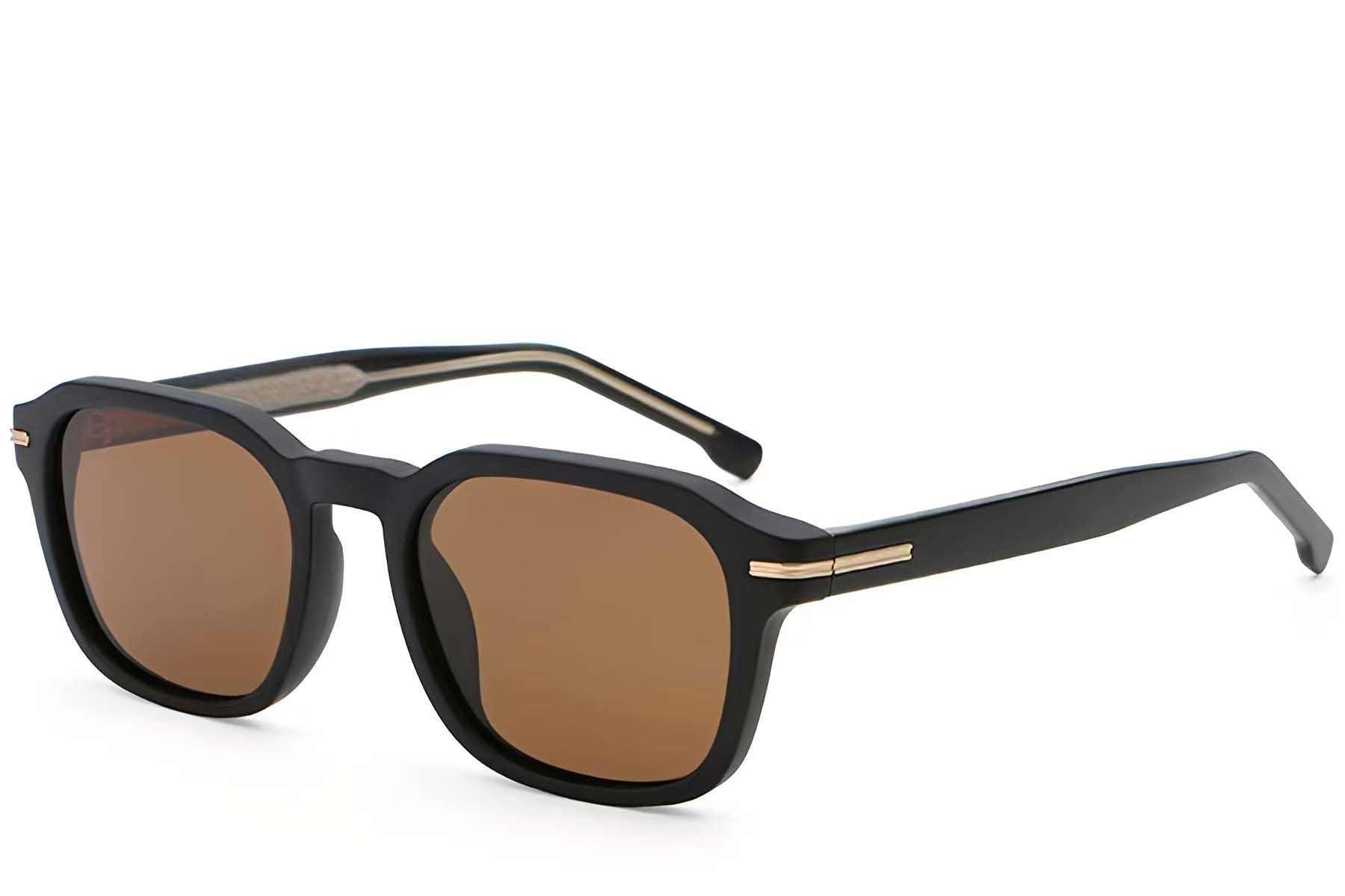 Rectangular Black Plastic Sunglasses #BS2503-0475