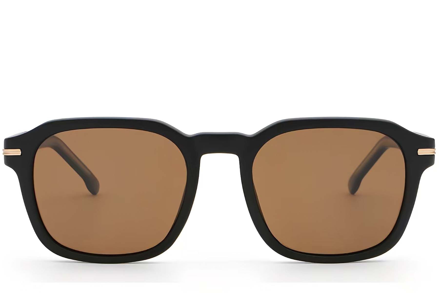 Rectangular Black Plastic Sunglasses #BS2503-0475