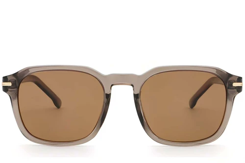 Rectangular Brown Plastic Sunglasses #BS2503-0477