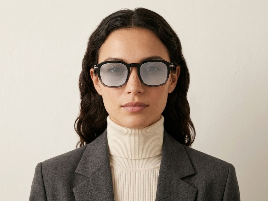 Rectangular Black Plastic Sunglasses #BS2503-0478