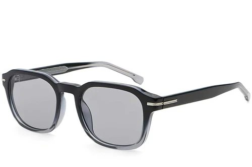 Rectangular Black Plastic Sunglasses #BS2503-0478