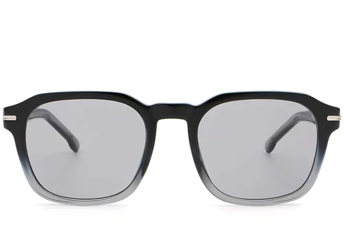 Lunettes de soleil rectangulaires en plastique noir #BS2503-0478