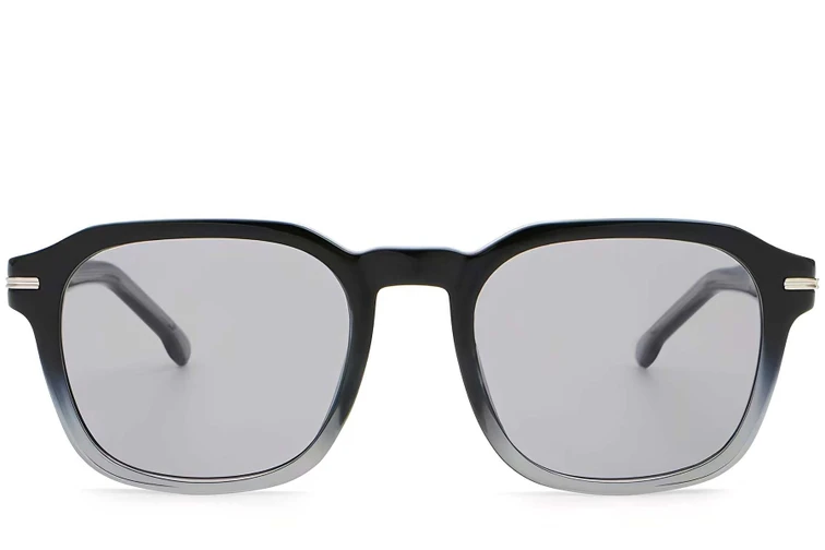 Rectangular Black Plastic Sunglasses #BS2503-0478