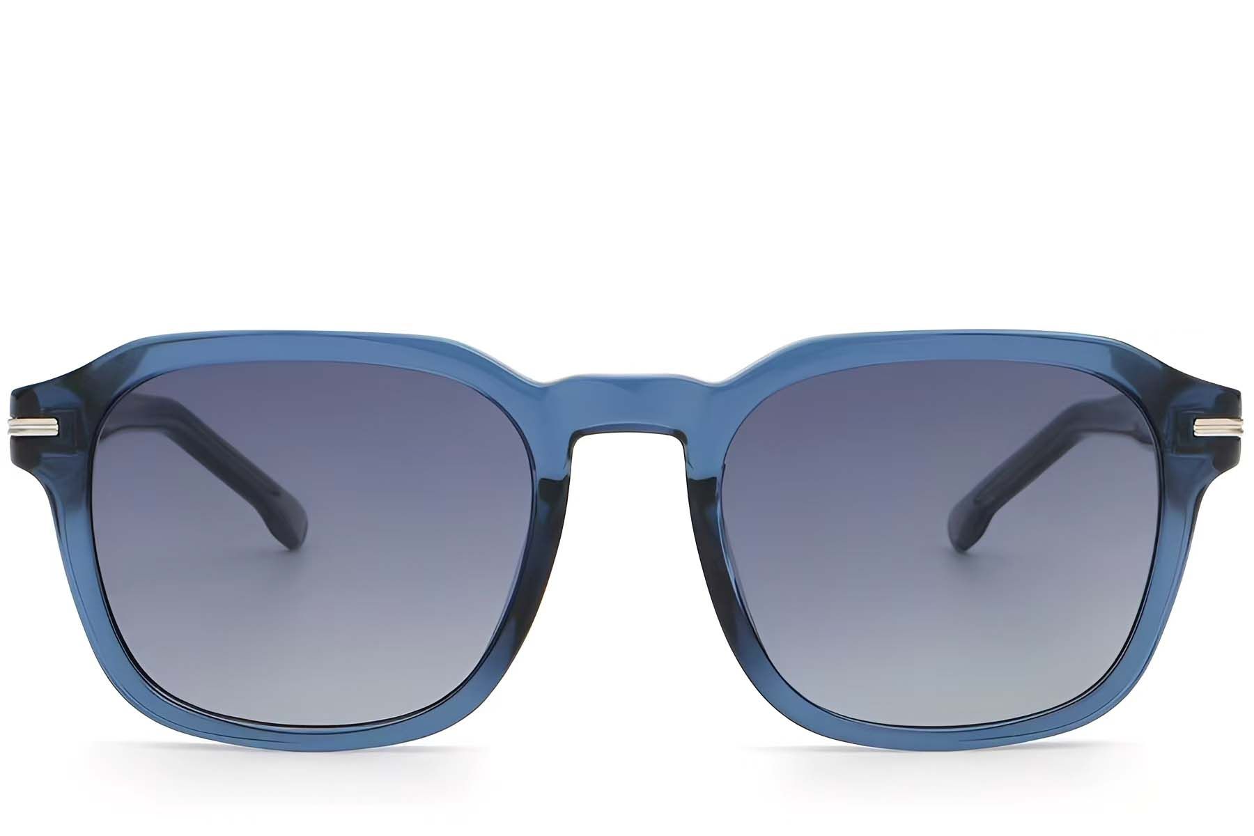 Rectangular Blue Plastic Sunglasses #BS2503-0479