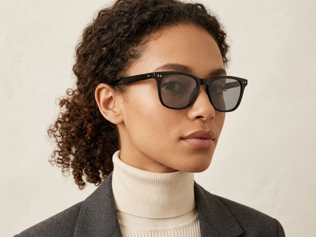 Rectangular Black Plastic Sunglasses #BS2503-0480
