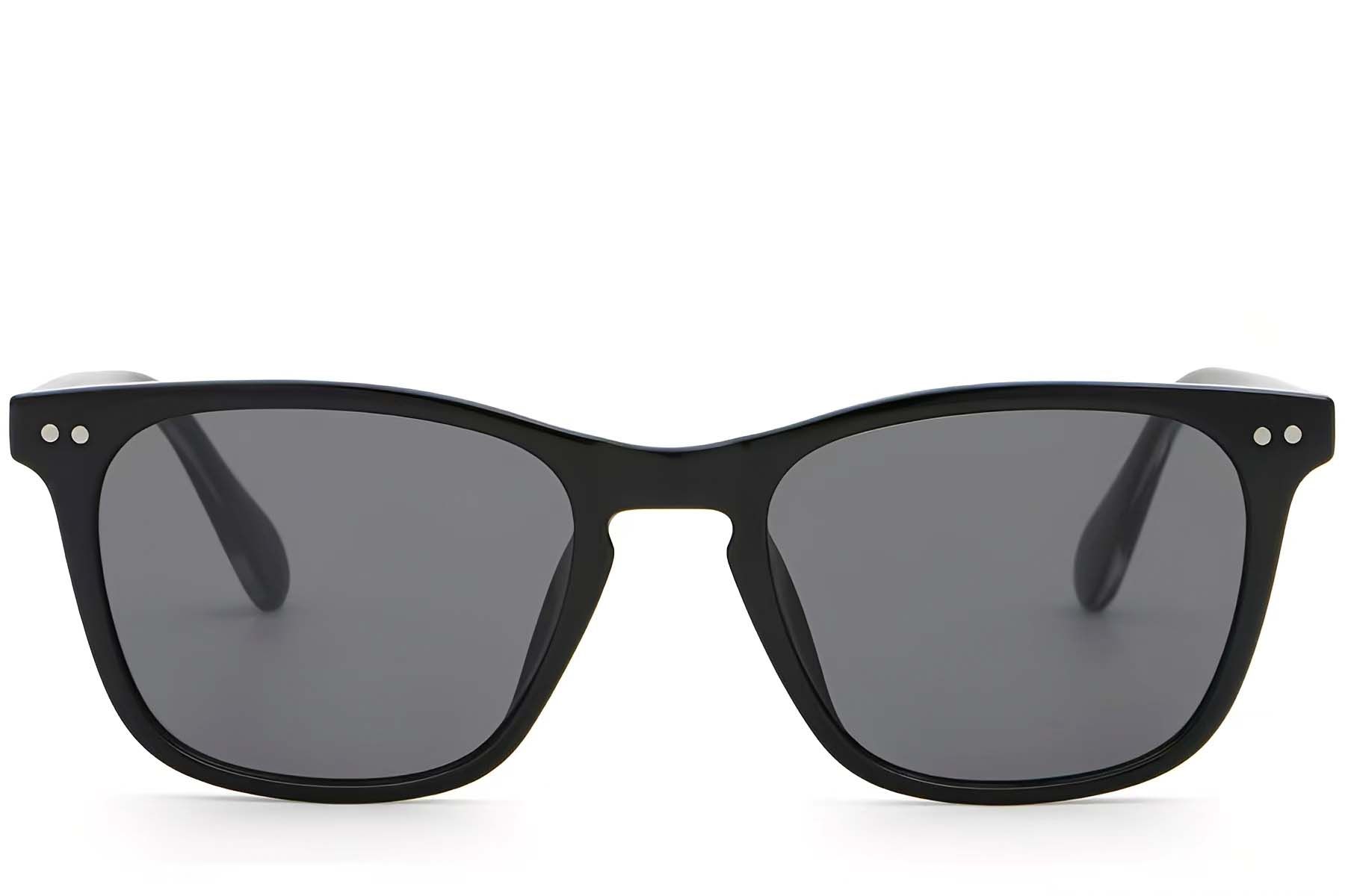 Rectangular Black Plastic Sunglasses #BS2503-0480