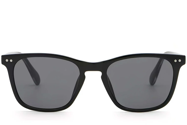 Rectangular Black Plastic Sunglasses #BS2503-0480
