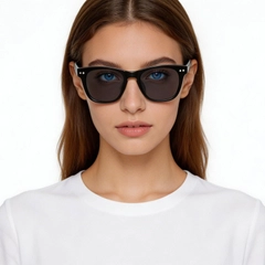 Rectangular Black Plastic Sunglasses #BS2503-0480