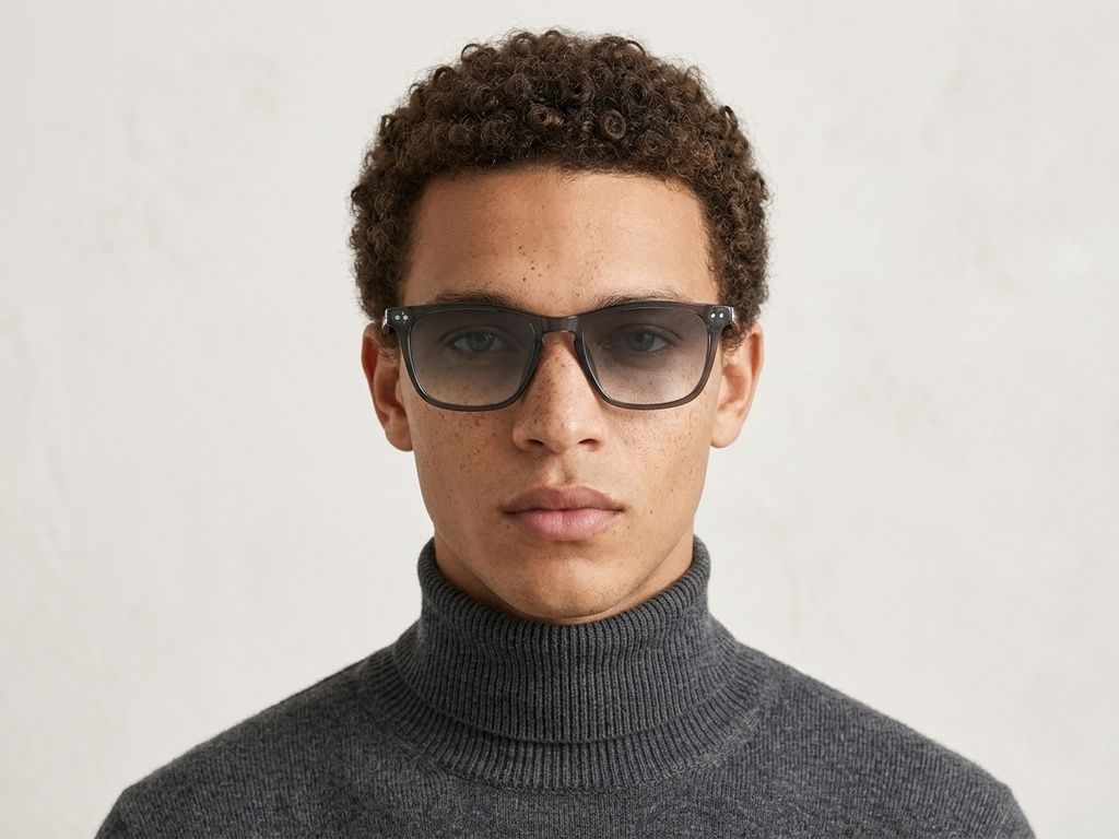 Rectangular Grey Plastic Sunglasses #BS2503-0482