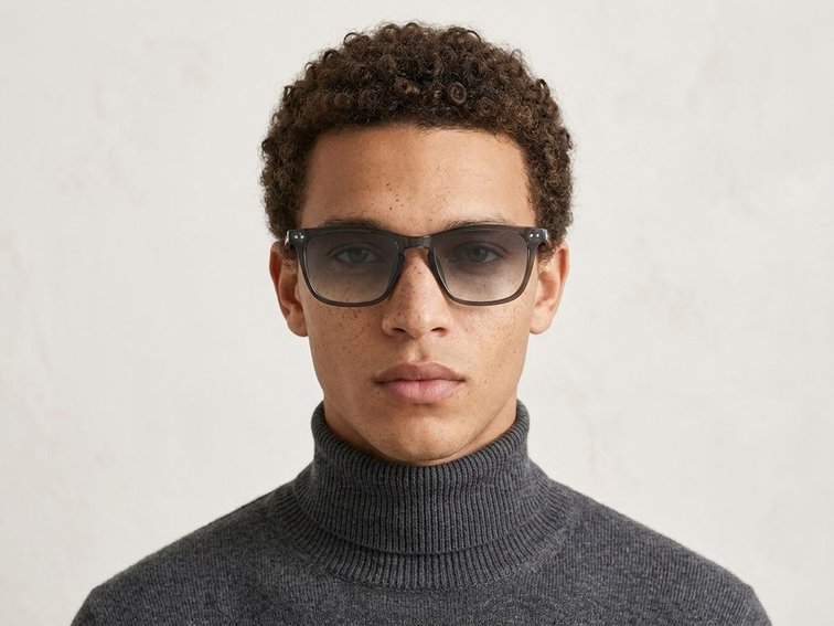 Rectangular Grey Plastic Sunglasses #BS2503-0482
