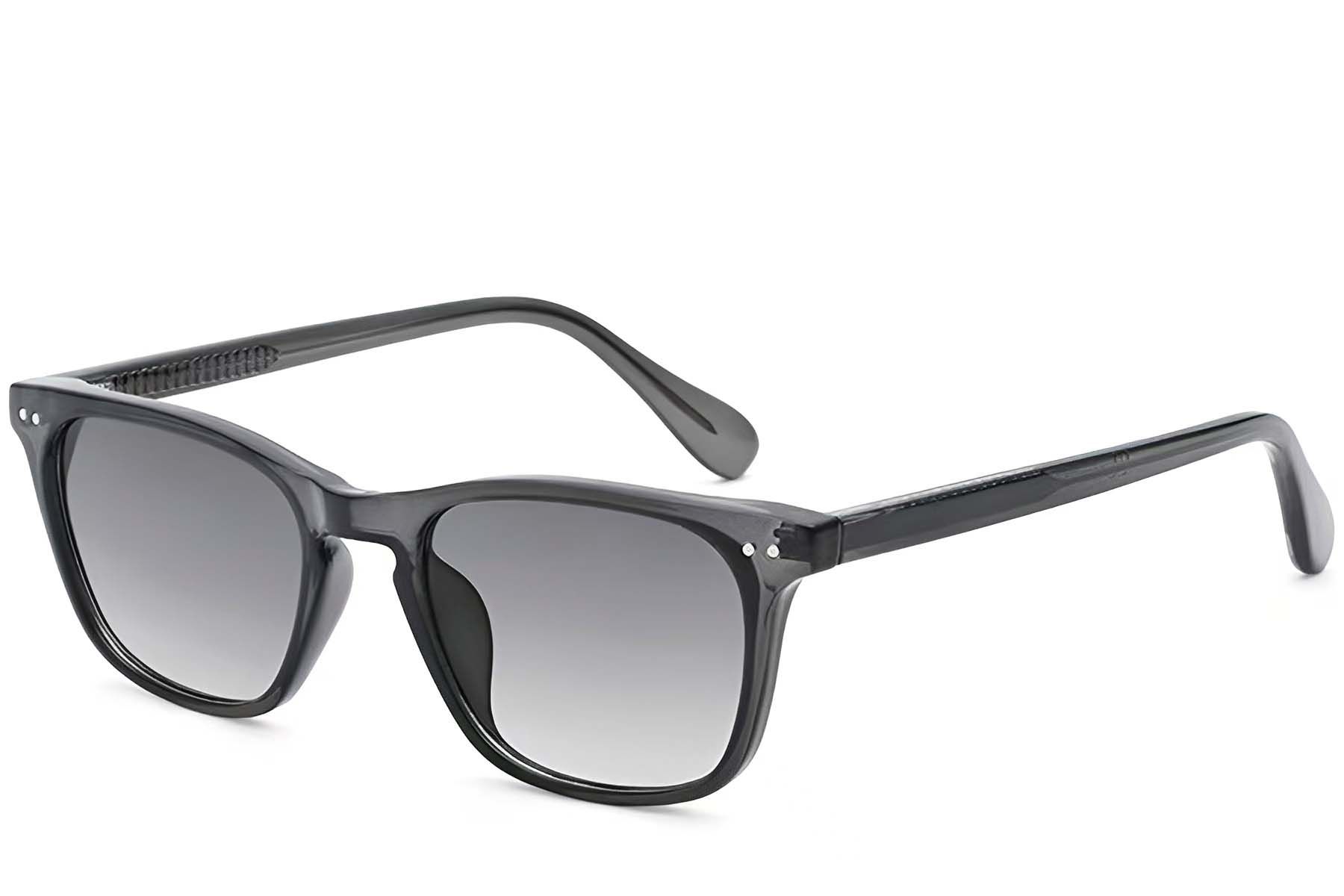 Rectangular Grey Plastic Sunglasses #BS2503-0482