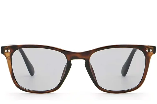Lunettes de soleil rectangulaires en plastique marron #BS2503-0484