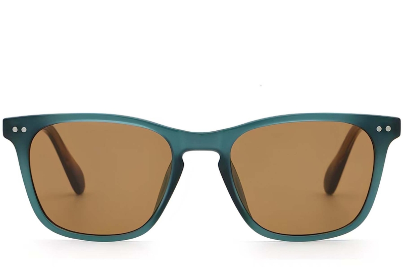 Rechthoekige groene plastic zonnebril #BS2503-0485