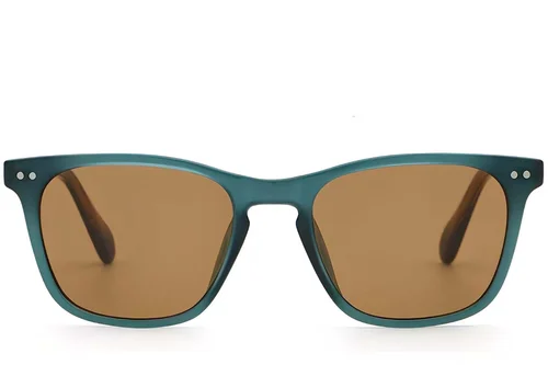 Lunettes de soleil rectangulaires en plastique vert #BS2503-0485