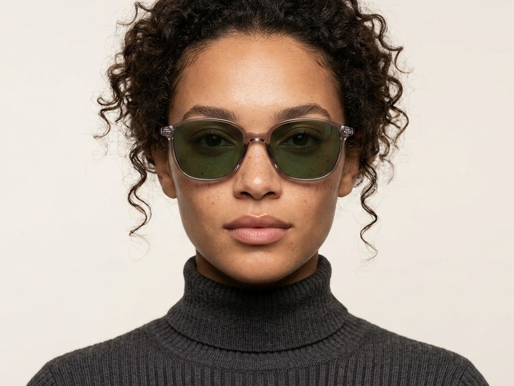 Gafas de sol ovaladas de plástico gris #BS2503-0487