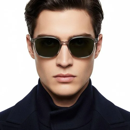 Lunettes de soleil ovales en plastique gris #BS2503-0487