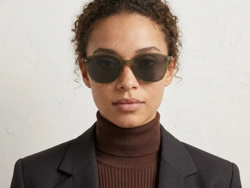 Lunettes de soleil ovales en plastique vert #BS2503-0489