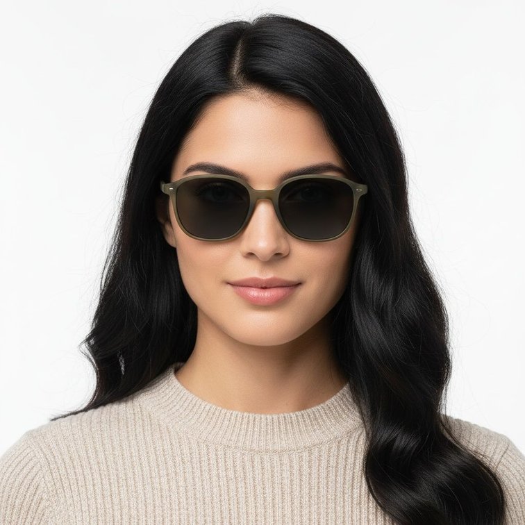Oval Green Plastic Sunglasses #BS2503-0489