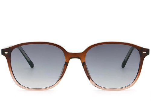 Lunettes de soleil ovales en plastique marron #BS2503-0490