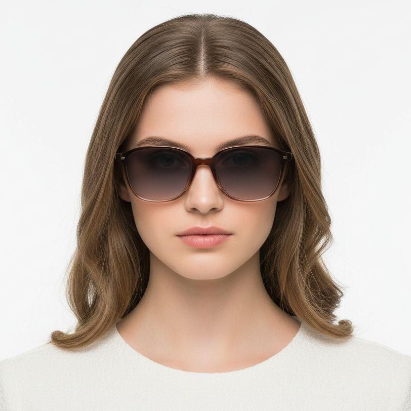 Oval Brown Plastic Sunglasses #BS2503-0490