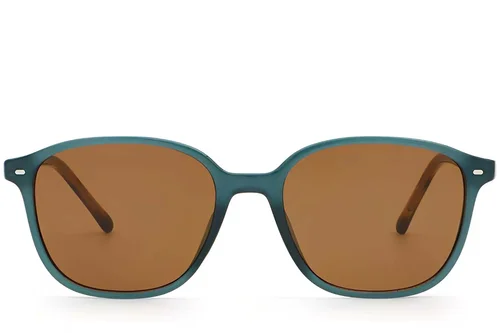 Lunettes de soleil ovales en plastique vert #BS2503-0491