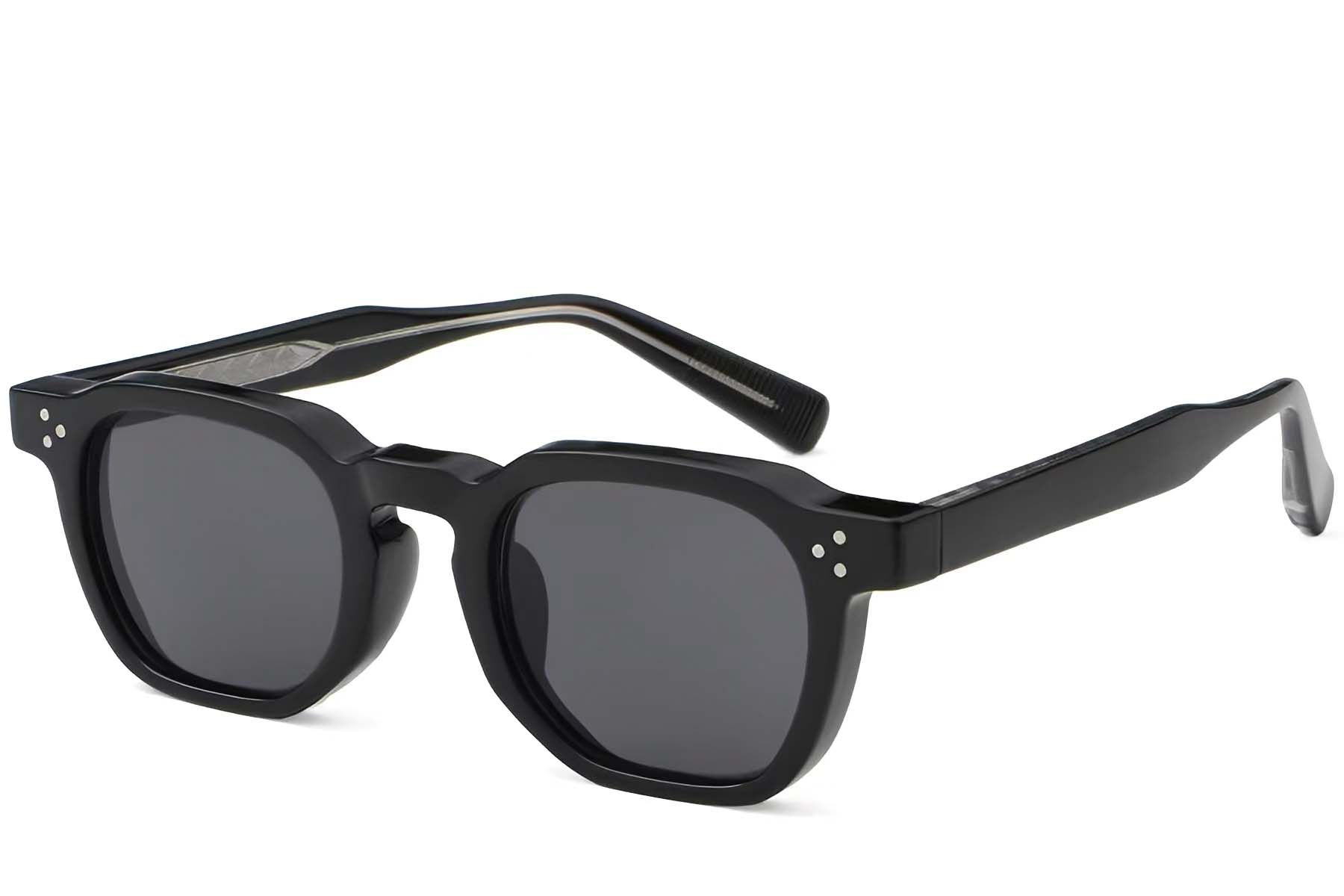 Geometric Black Plastic Sunglasses #BS2503-0492