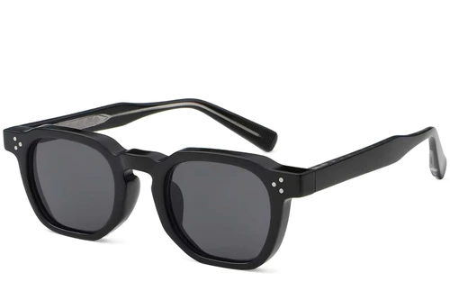 Geometric Black Plastic Sunglasses #BS2503-0492