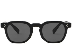 Lunettes de soleil géométriques en plastique noir #BS2503-0492