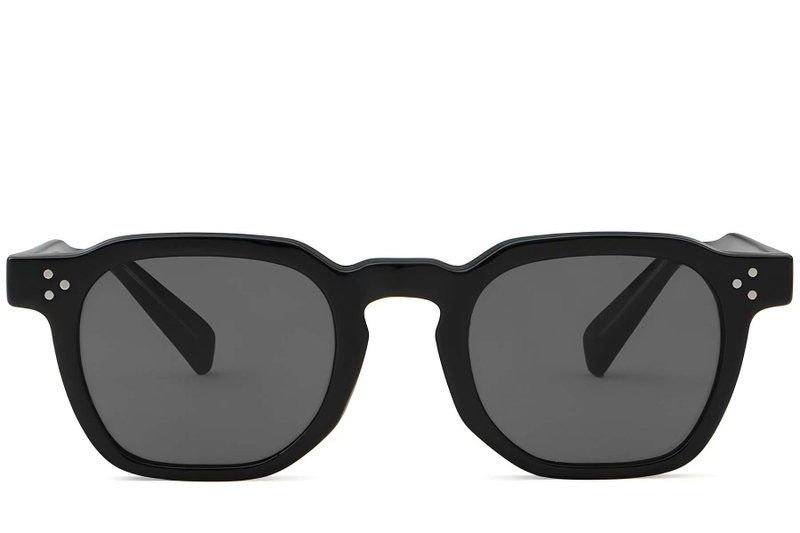 Lunettes de soleil géométriques en plastique noir #BS2503-0492