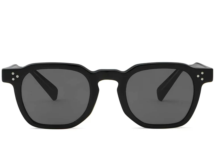 Occhiali da sole geometrici in plastica nera #BS2503-0492
