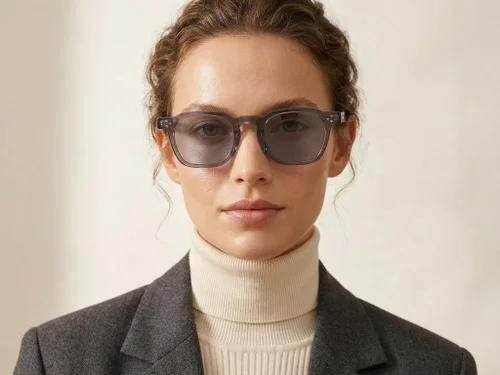 Lunettes de soleil géométriques en plastique violet #BS2503-0493
