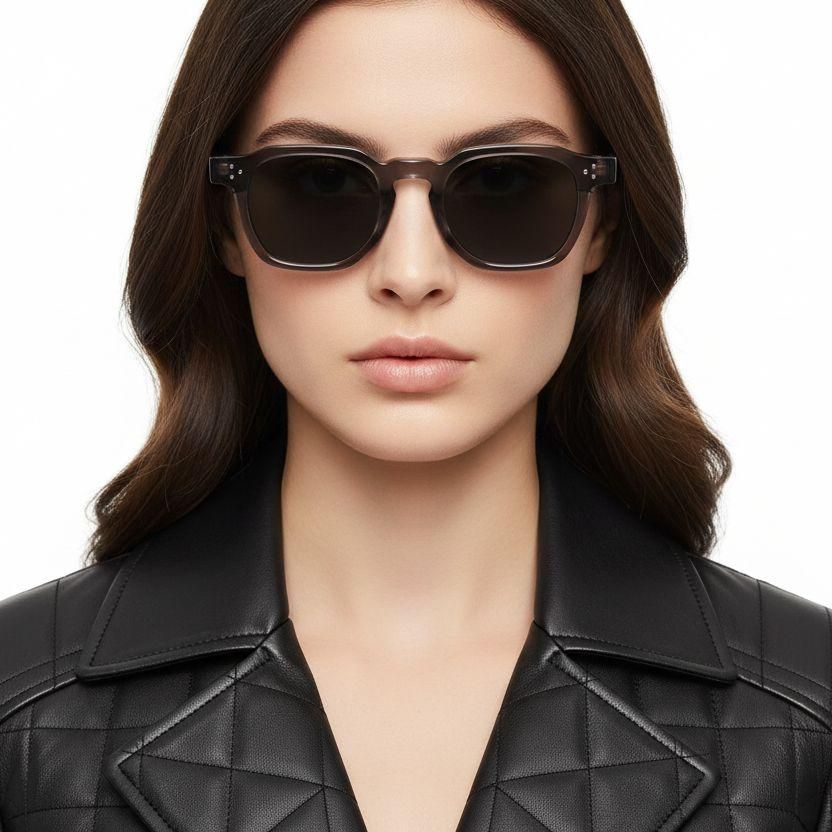 Geometric Purple Plastic Sunglasses #BS2503-0493