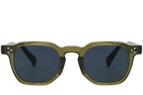Lunettes de soleil géométriques en plastique vert #BS2503-0496
