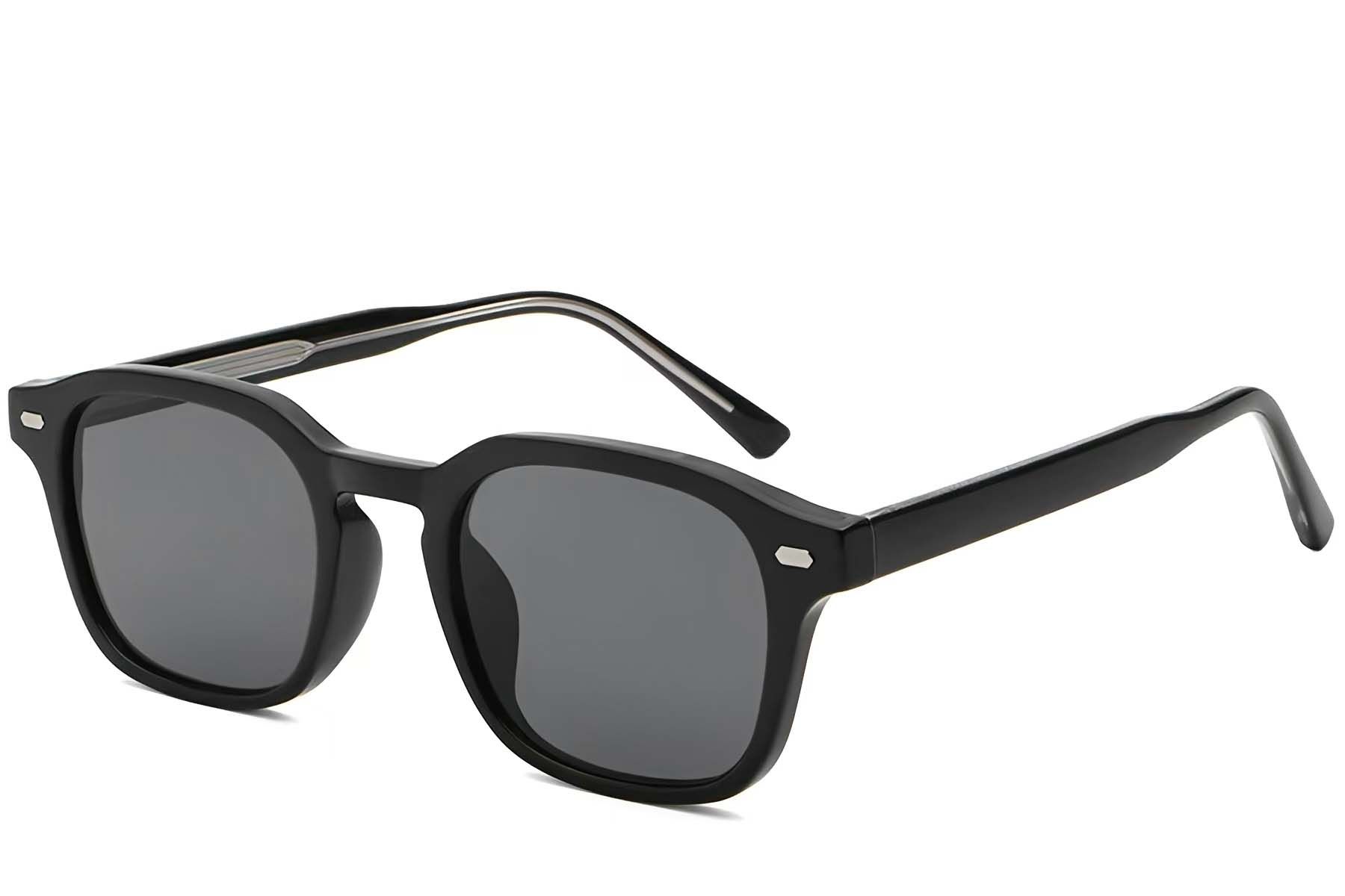 Rectangular Black Plastic Sunglasses #BS2503-0497