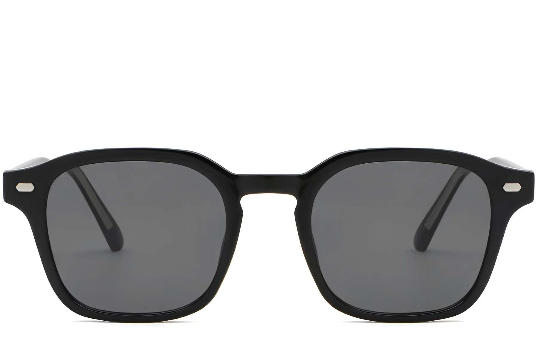 Rectangular Black Plastic Sunglasses #BS2503-0497