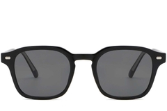 Lunettes de soleil rectangulaires en plastique noir #BS2503-0497