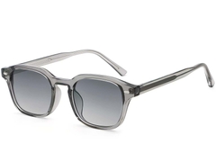 Lunettes de soleil rectangulaires en plastique gris #BS2503-0499