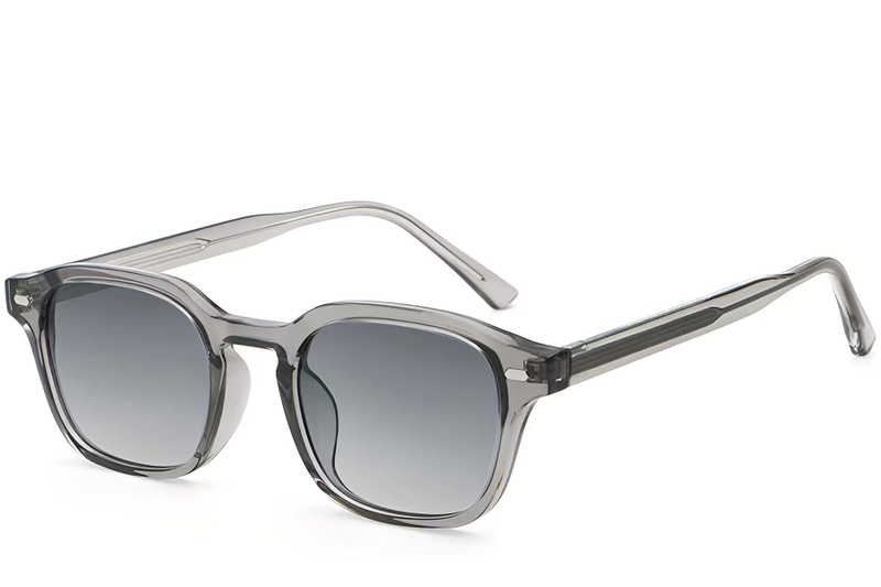 Lunettes de soleil rectangulaires en plastique gris #BS2503-0499