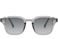 Lunettes de soleil rectangulaires en plastique gris #BS2503-0499