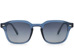 Lunettes de soleil rectangulaires en plastique bleu #BS2503-0500