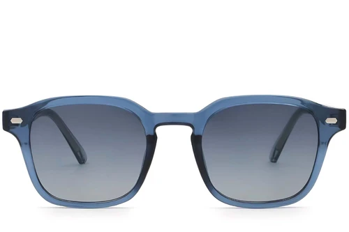Rectangular Blue Plastic Sunglasses #BS2503-0500