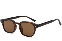 Lunettes de soleil rectangulaires en plastique écaille de tortue #BS2503-0501
