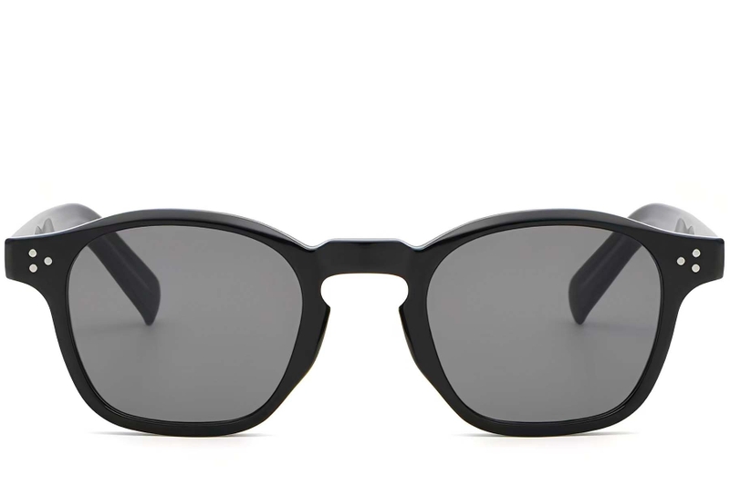 Lunettes de soleil ovales en plastique noir #BS2503-0503