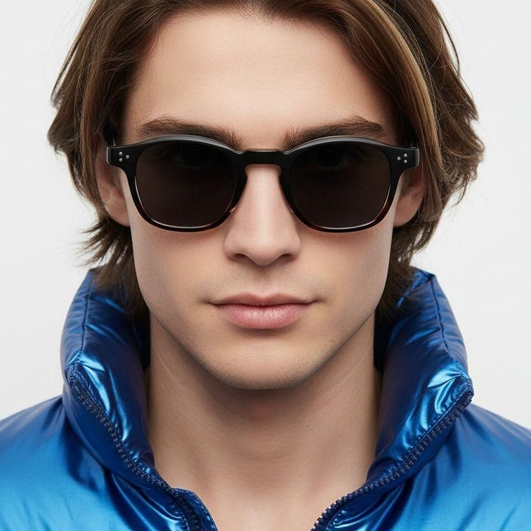 Gafas de sol ovaladas de plástico con efecto carey #BS2503-0504