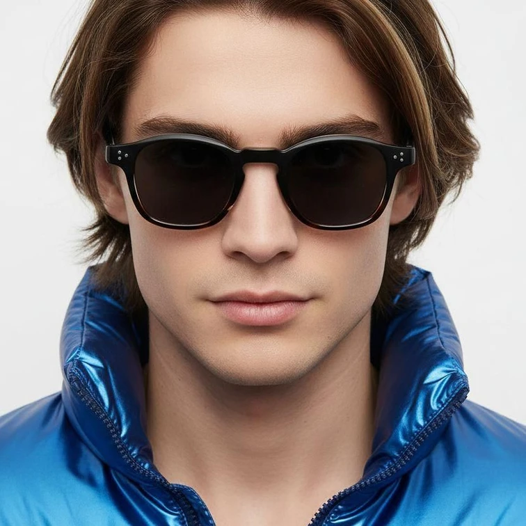 Gafas de sol ovaladas de plástico con efecto carey #BS2503-0504