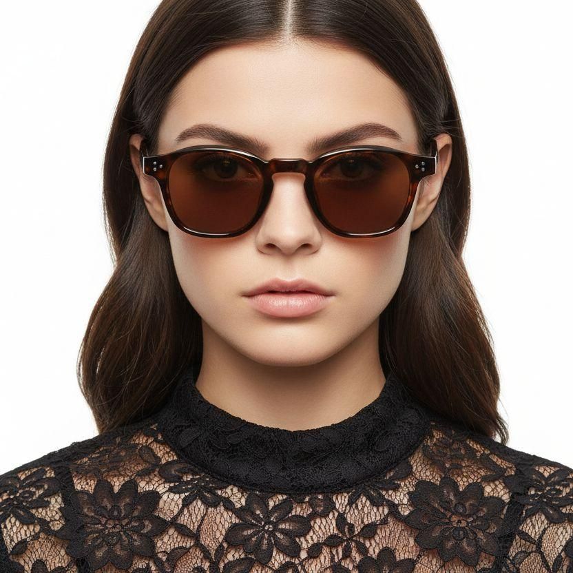 Oval Tortoiseshell Plastic Sunglasses #BS2503-0506