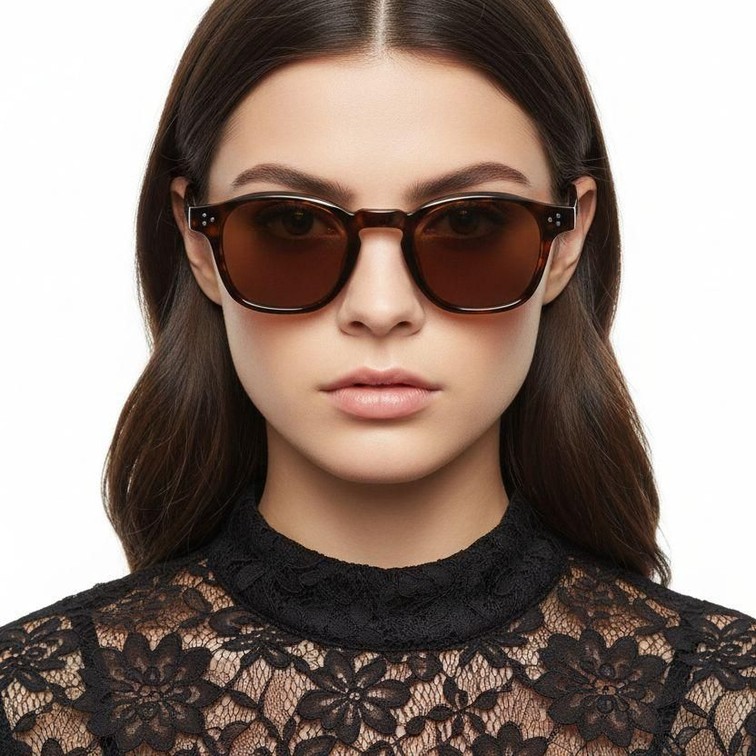 Gafas de sol ovaladas de plástico con efecto carey #BS2503-0506